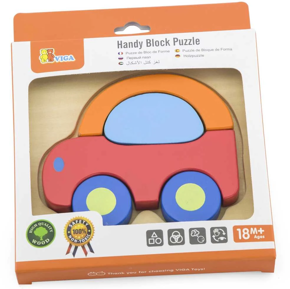 Viga Medinė Dėlionė Vaikams Automobilis