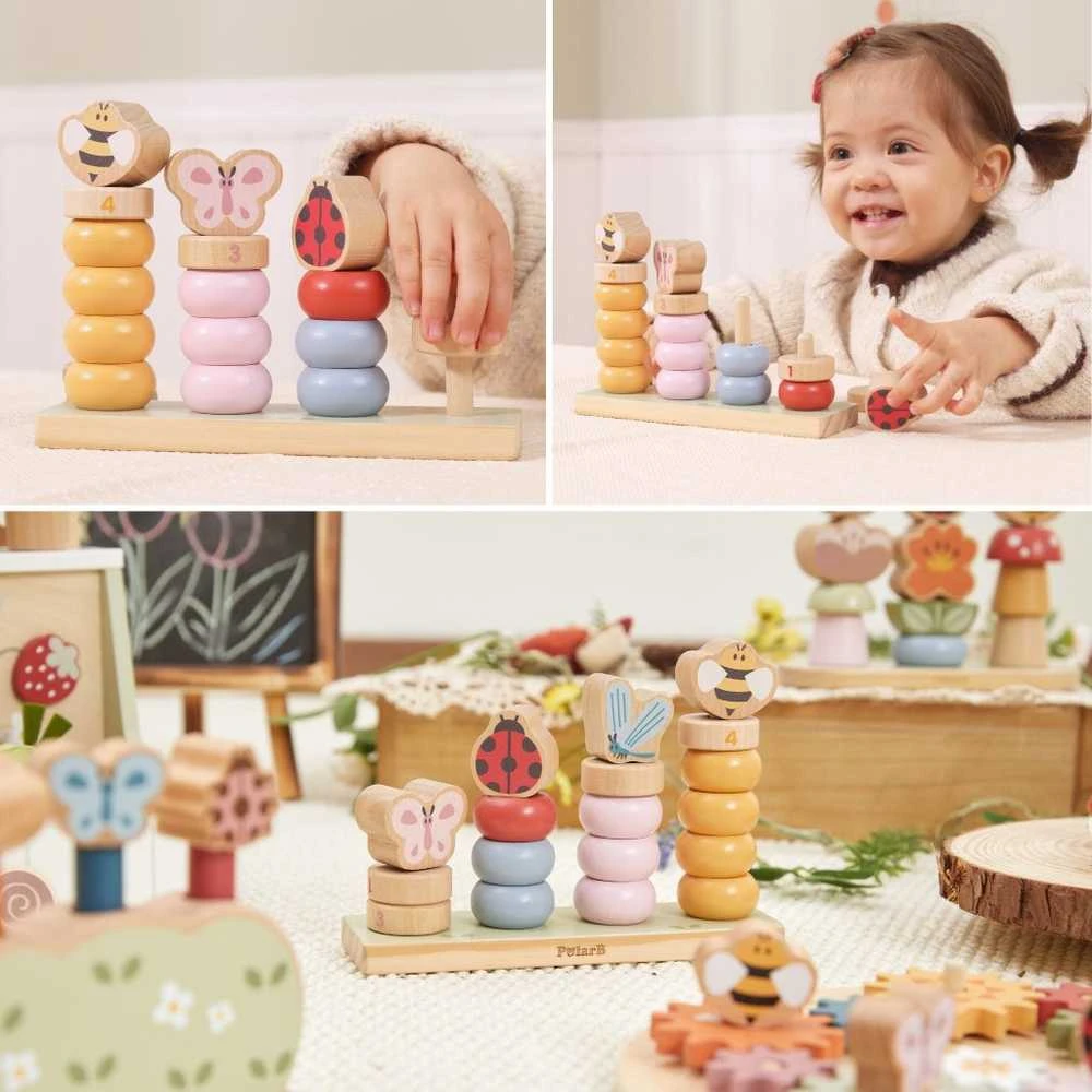 Viga Toys Medinė dėlionė VIGA Pavasaris mokausi skaičiuoti