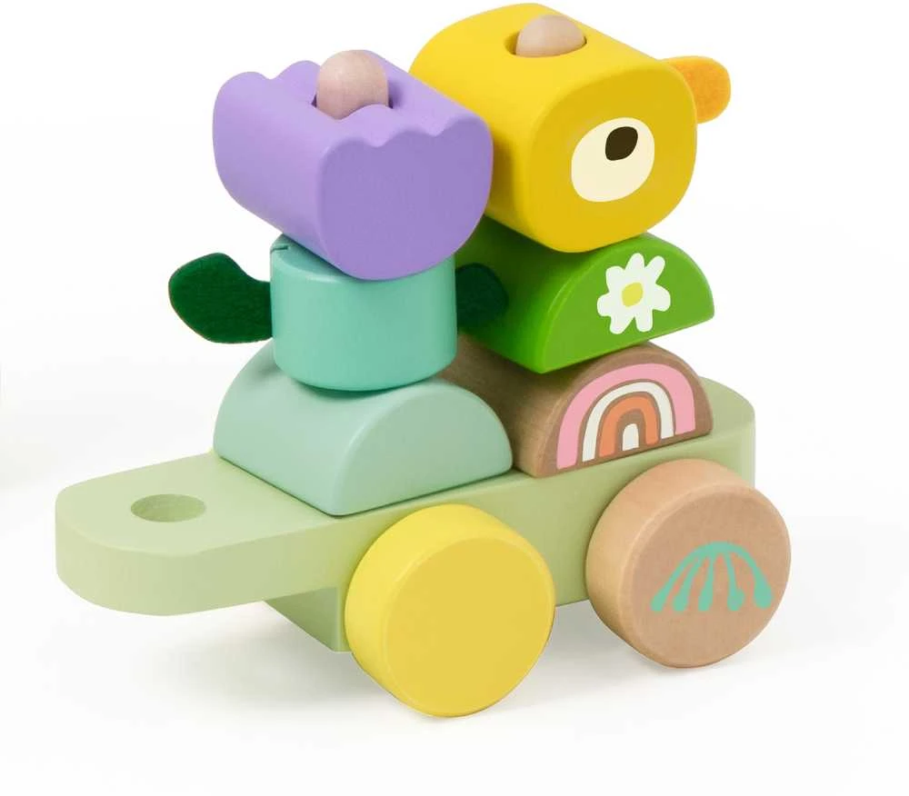 Classic World medinė Montessori Gąsienicos traukinys su 27 detalėmis