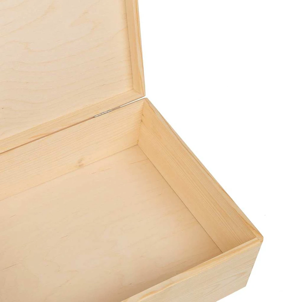 Medinė dėžutė su dangteliu 40x30x13 cm medžio masyvo pušis