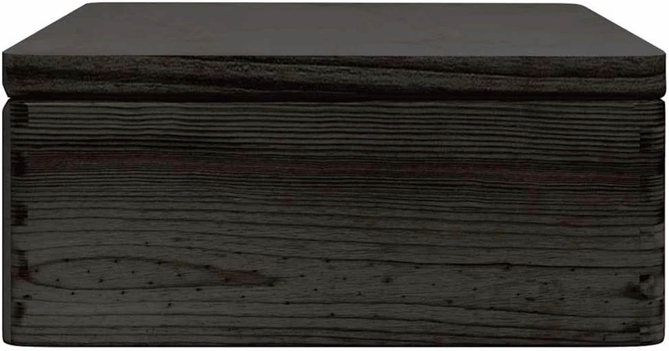 Medinė dėžutė su dangteliu, juoda, 40x30x13cm, pušies masyvas