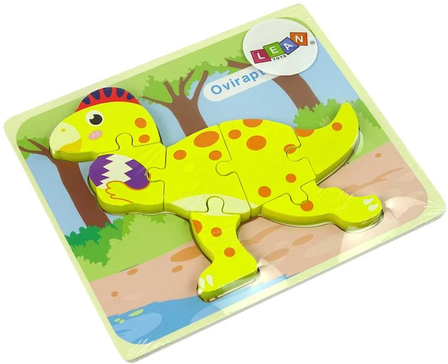 Lean Toys Medinė dėlionė Dinozauras LeanToys, 6 det.