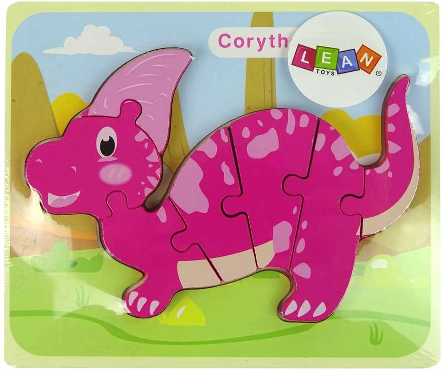 Lean Toys Medinė dėlionė Dinozauras LeanToys, 6 det.