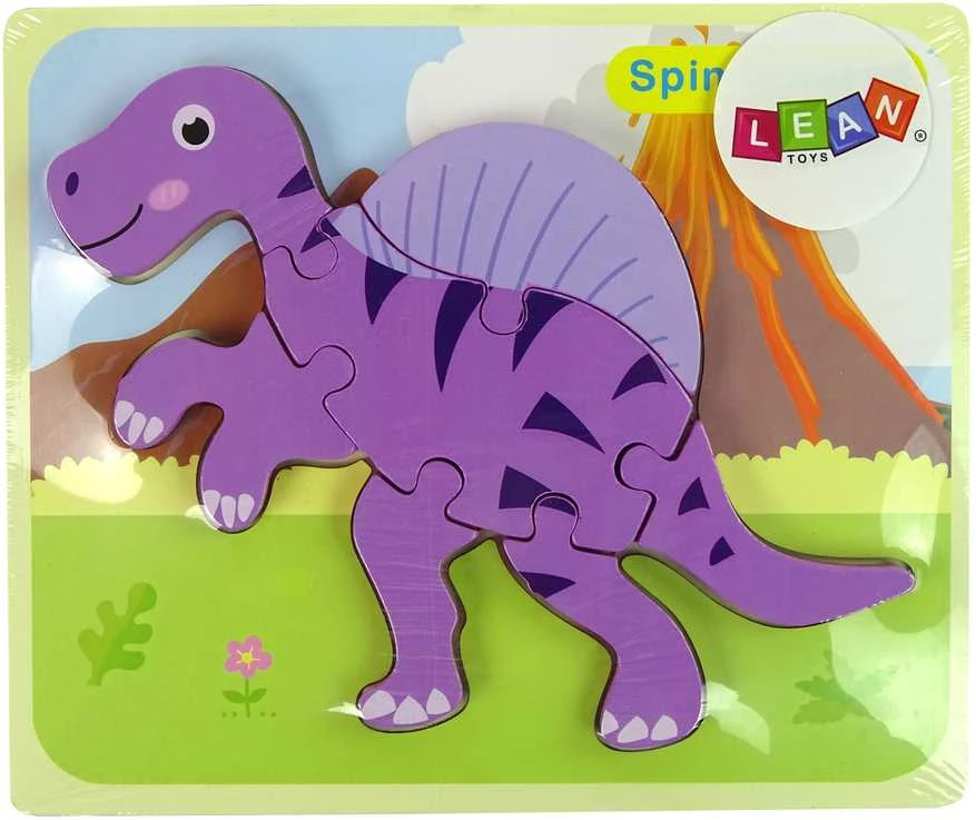 Lean Toys Medinė dėlionė Dinozauras LeanToys, 6 det.