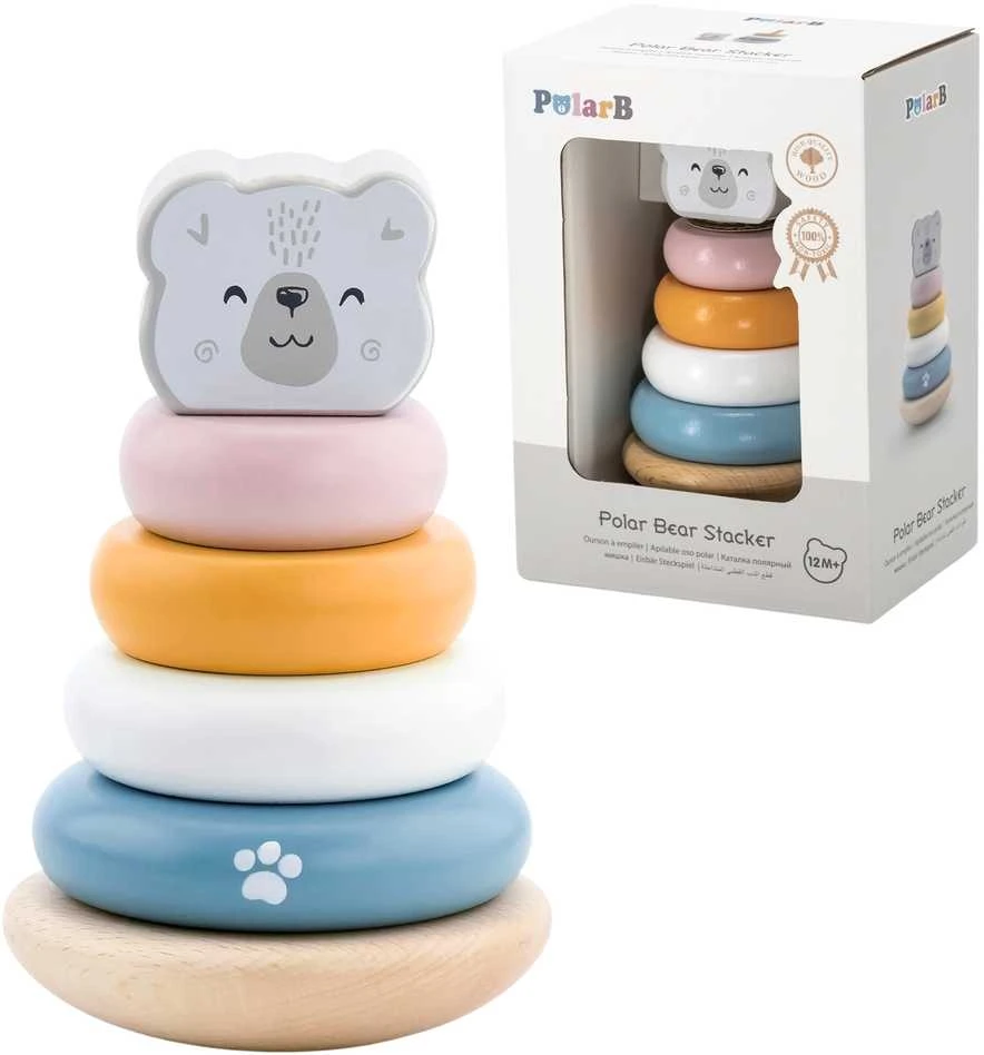 Viga Toys Edukacinė piramidė - Baltasis lokys B. VIGA