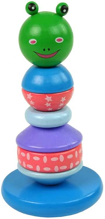 Drewniana Mokomoji piramidė mergaitėms Lean Toys Triušis