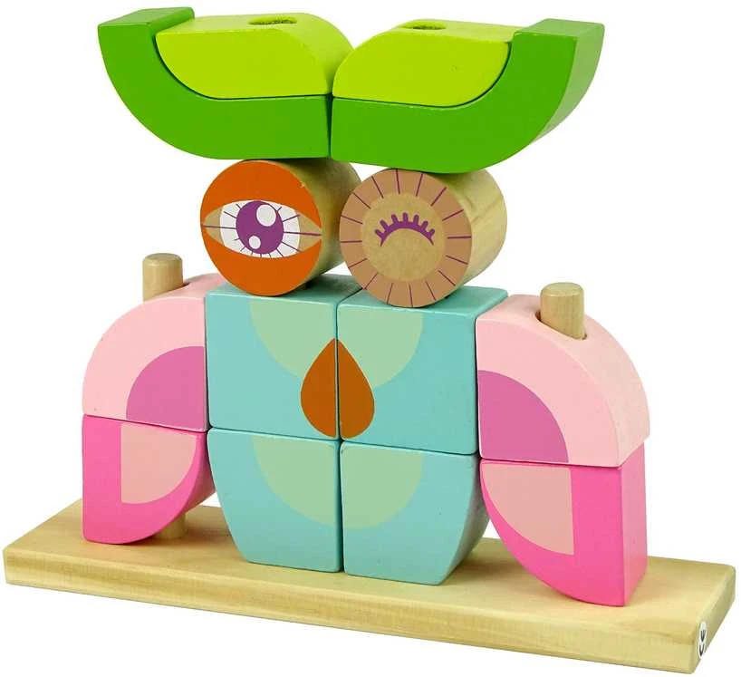 Medinė erdvinė dėlionė vaikams Lean Toys Pelėda 3D