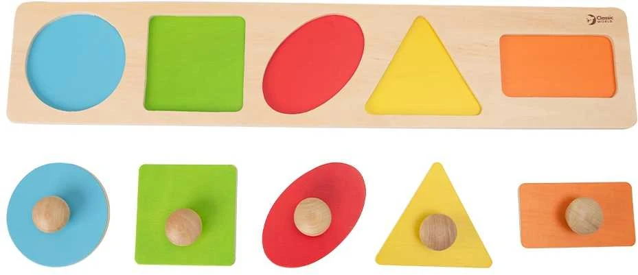 Medinė formų ir spalvų dėlionė CLASSIC WORLD Montessori