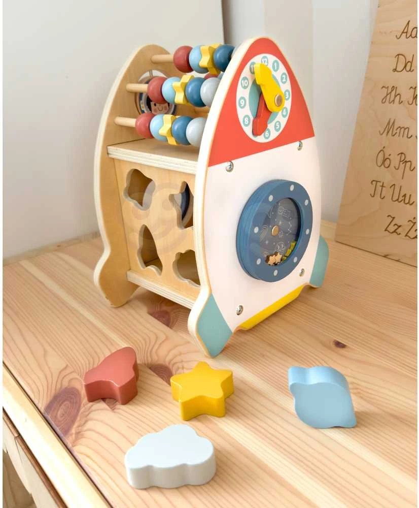 Tooky Toys Medinė kosminė raketa TOOKY TOY
