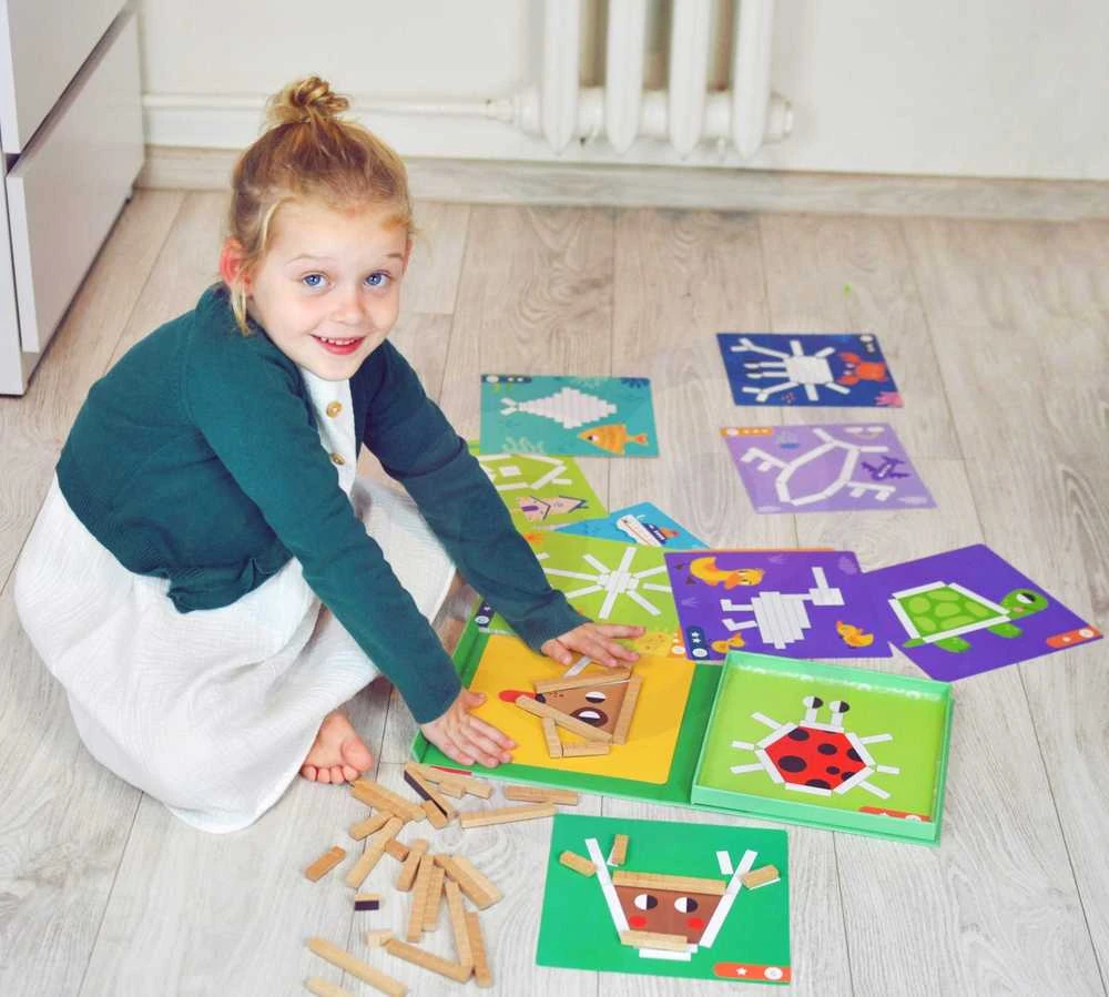 Tooky Toys Tooky Toy Medinės Magnetinės Kaladėlės Su Galvosūkiais 49 vnt.