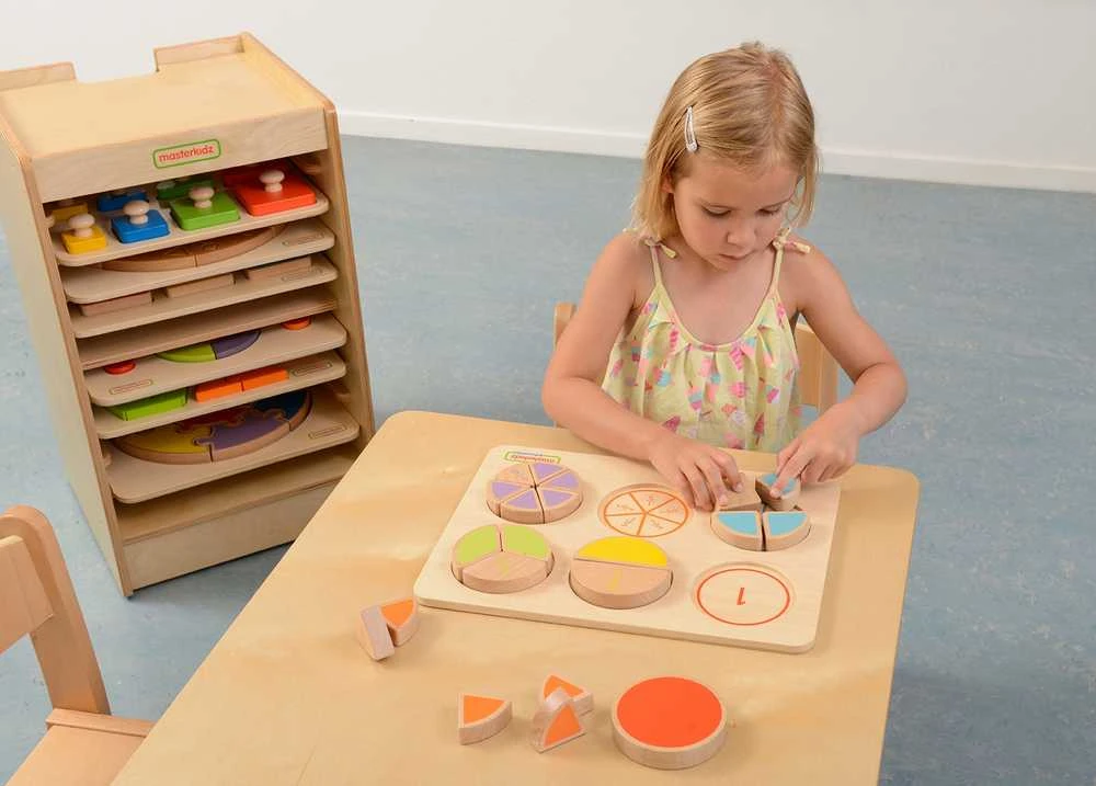 Medinė matematinė dėlionė su trupmenomis MASTERKIDZ