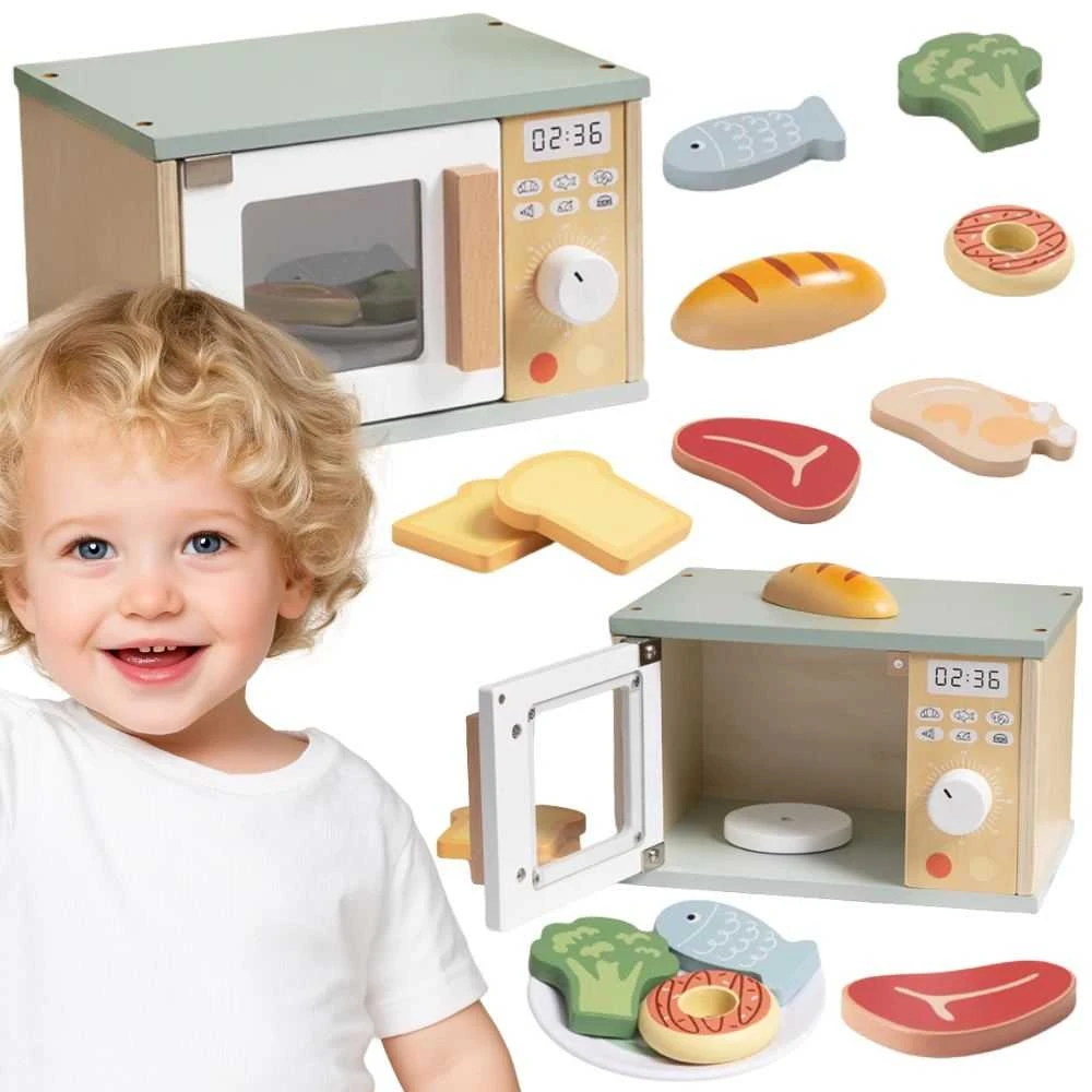 Tooky Toys Medinė mikrobangų krosnelė vaikams TOOKY TOY