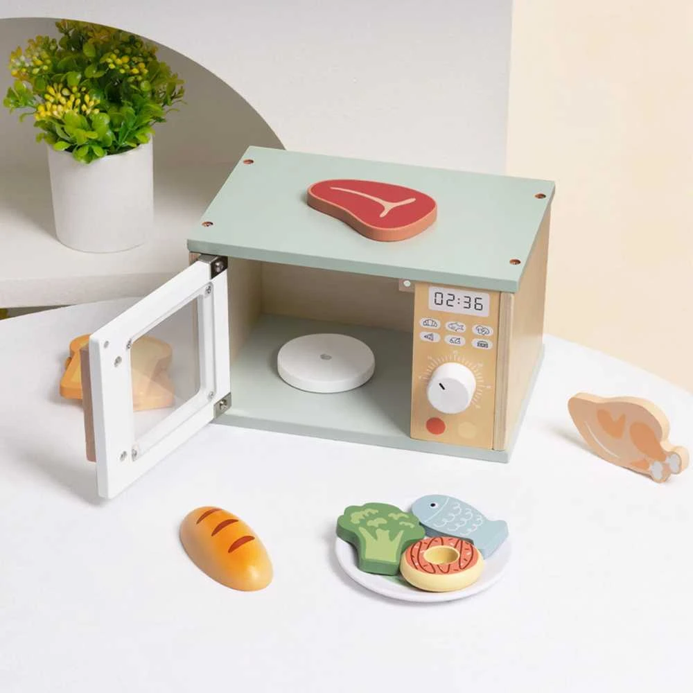 Tooky Toys Medinė mikrobangų krosnelė vaikams TOOKY TOY