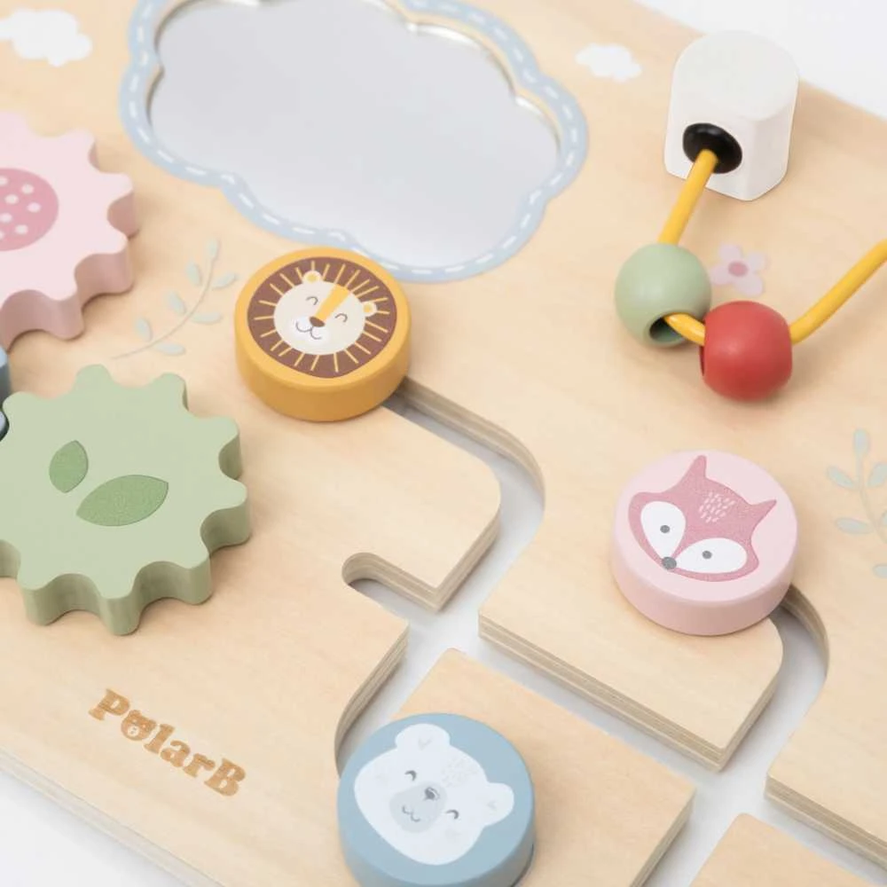 Classic World Medinė Montessori lavinamoji lentelė VIGA daugiafunkcis atradimų stendas mažyliams