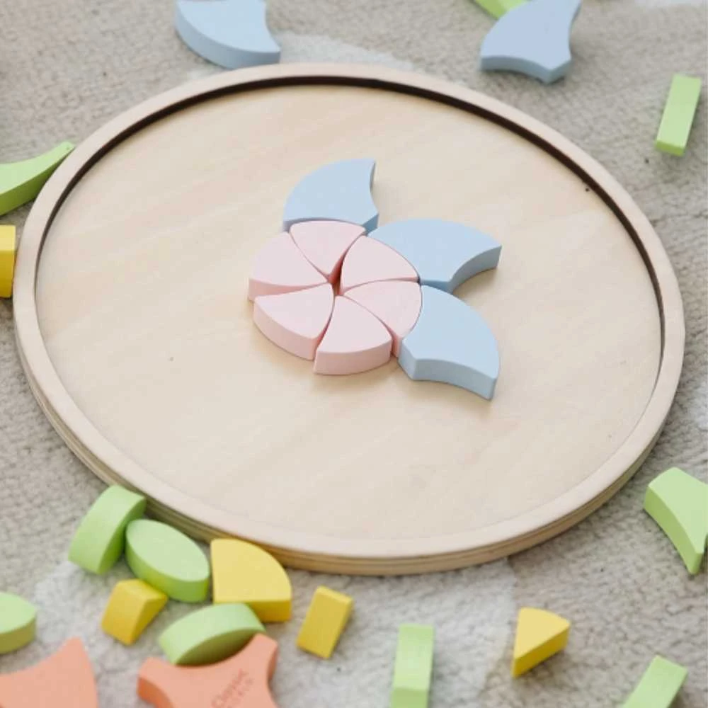 Medinė Montessori mandala dėlionė su gėlių motyvais CLASSIC WORLD