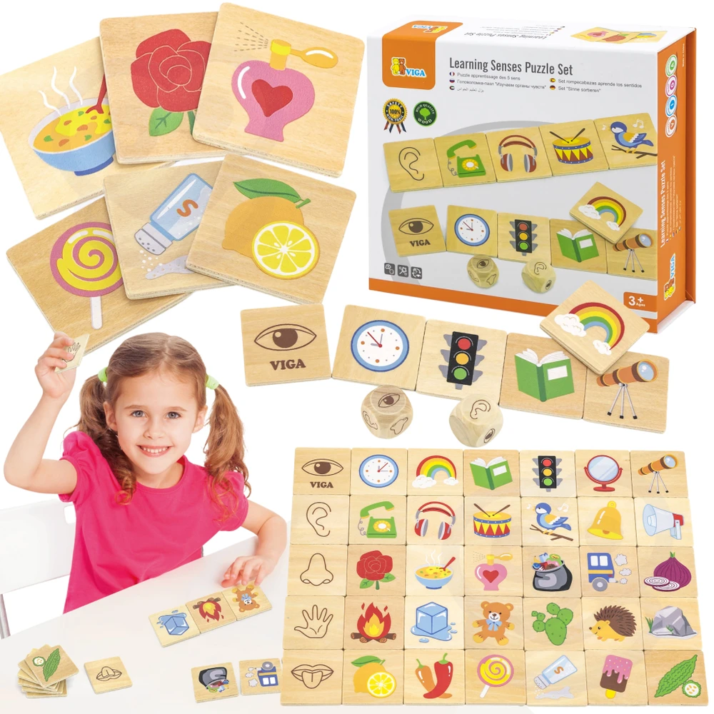 „Viga“ edukacinio žaidimo dėlionės rūšiavimas Pojūčiai 37 EL. Montessori