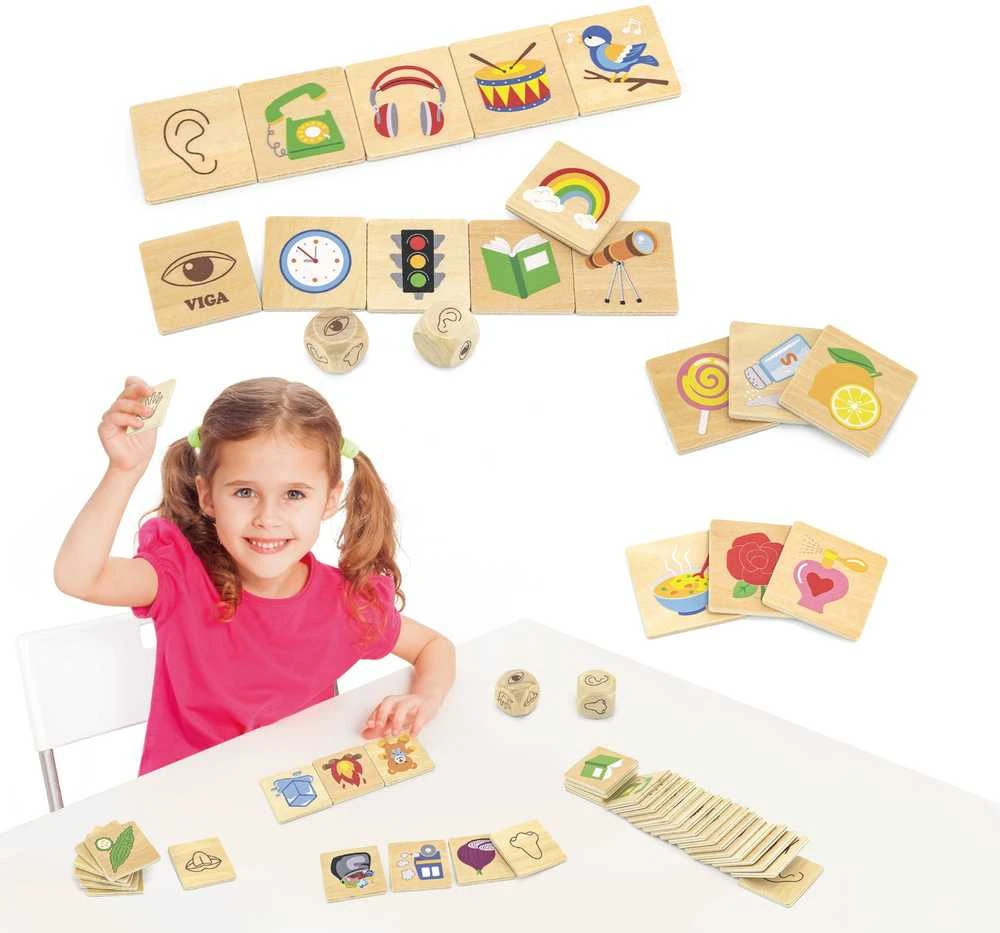 „Viga“ edukacinio žaidimo dėlionės rūšiavimas Pojūčiai 37 EL. Montessori