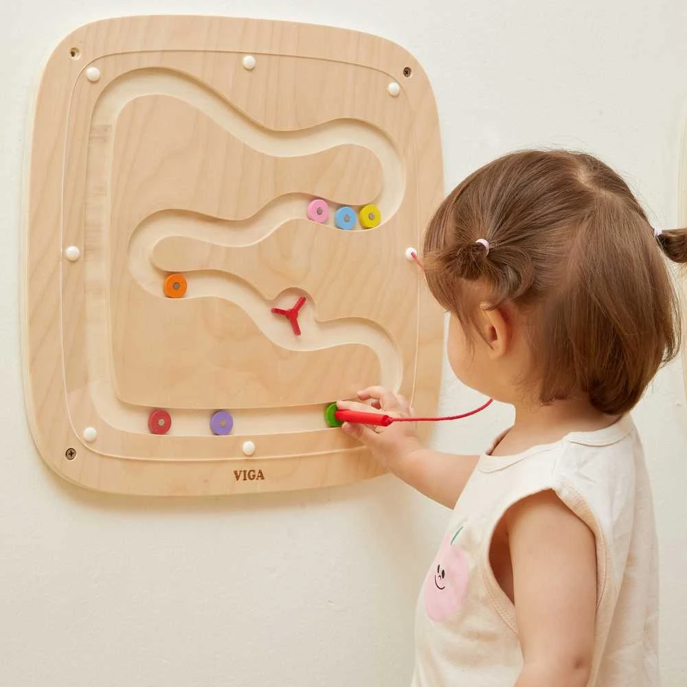 Viga Toys Medinė sensorinė lenta vaikams Gavitacijos takelis VIGA