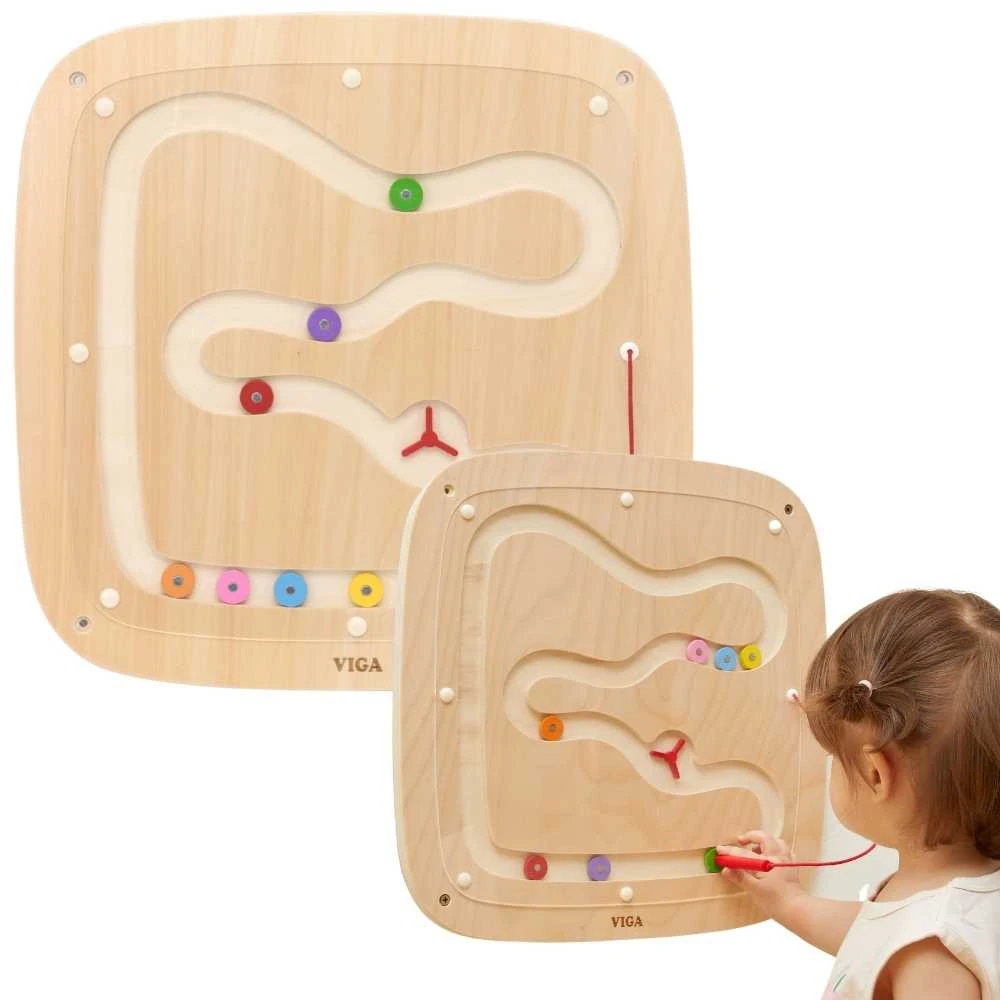 Viga Toys Medinė sensorinė lenta vaikams Gavitacijos takelis VIGA