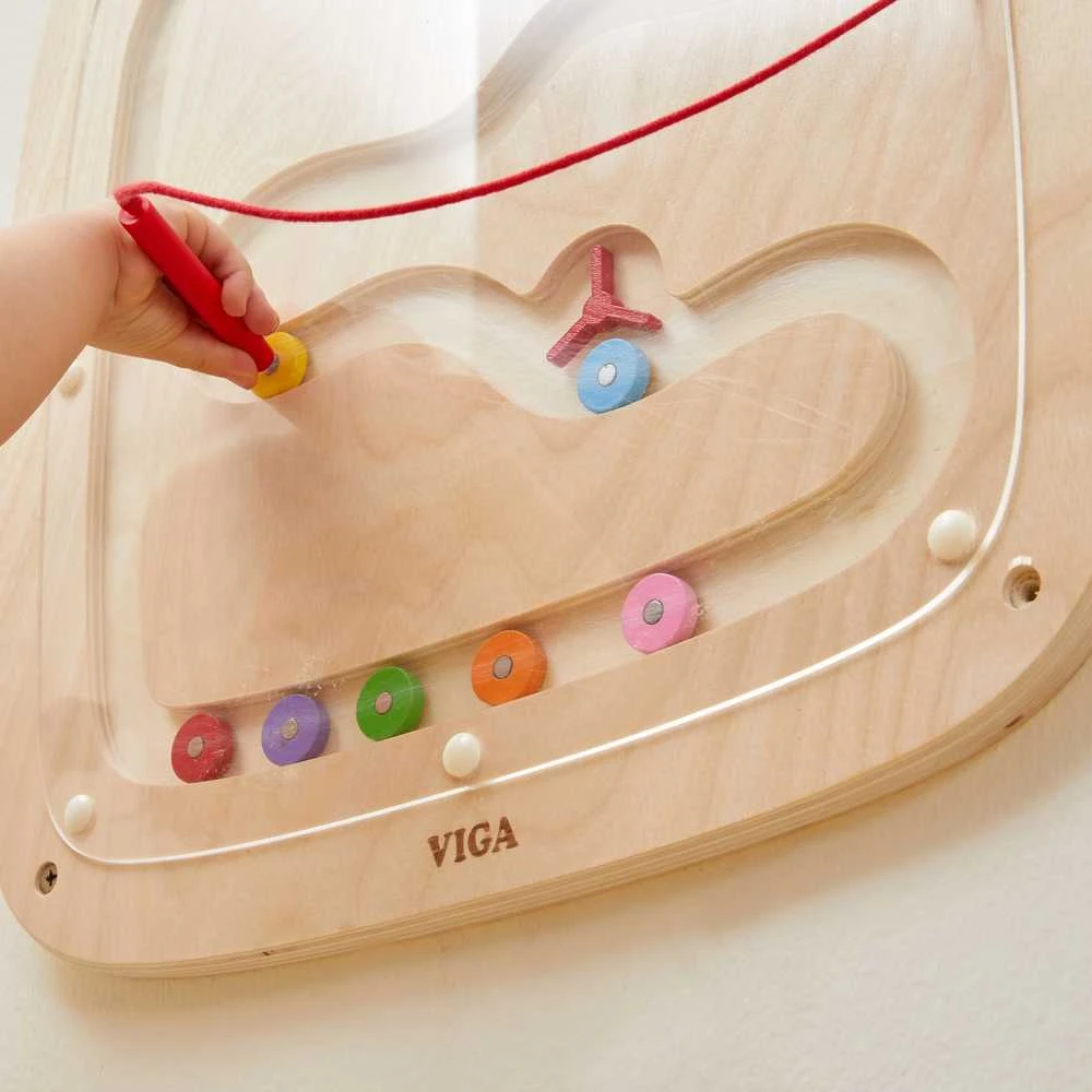 Viga Toys Medinė sensorinė lenta vaikams Gavitacijos takelis VIGA