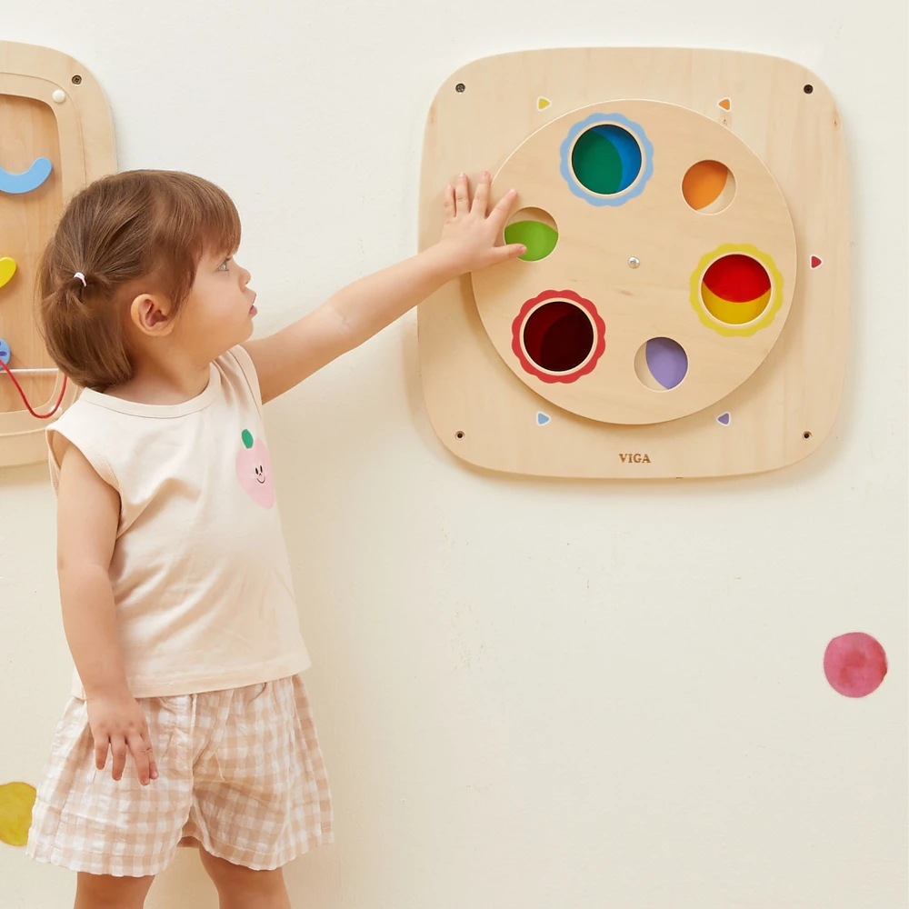 Viga Toys Medinė sensorinė lenta VIGA spalvų maišymas