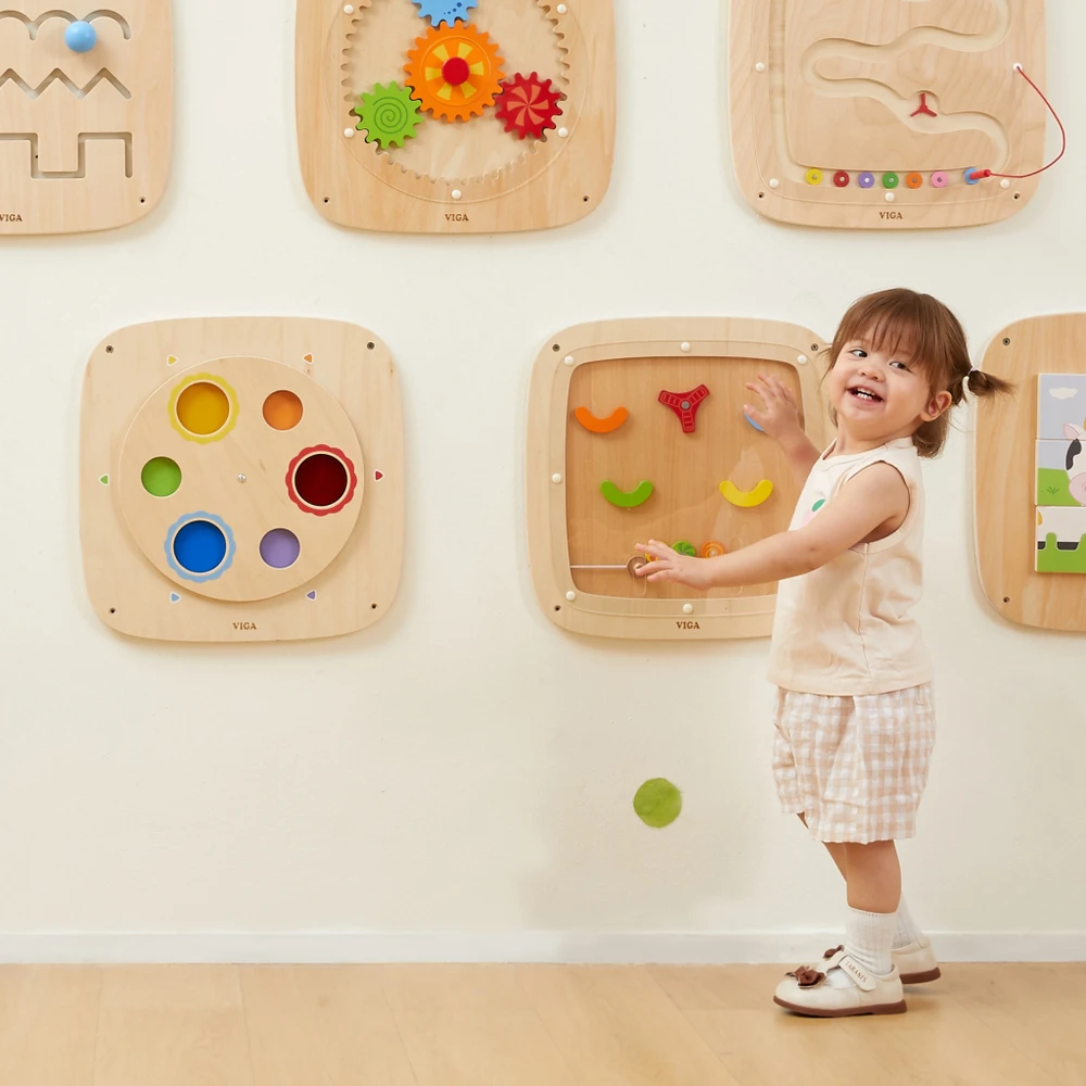 Viga Toys Medinė sensorinė lenta VIGA spalvų maišymas