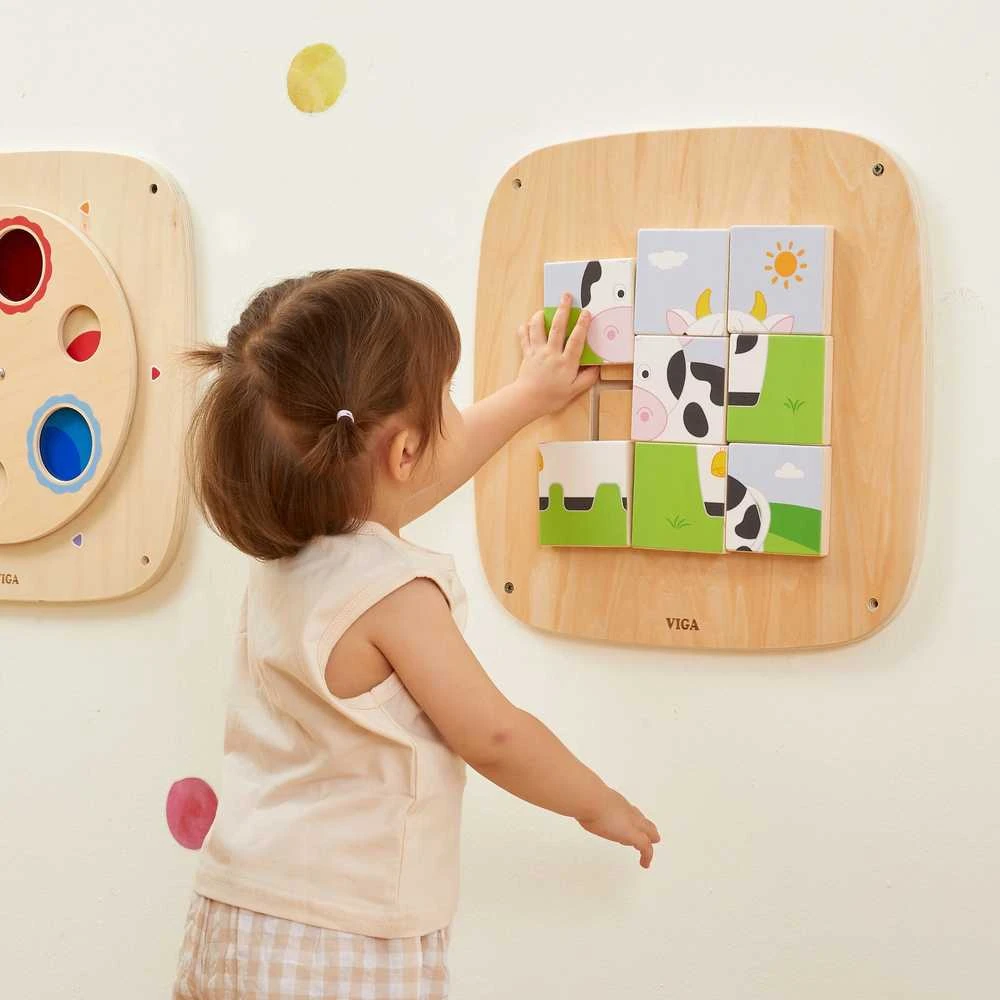 Viga Toys Medinė sensorinė lenta VIGA su magnetiniu pieštuku