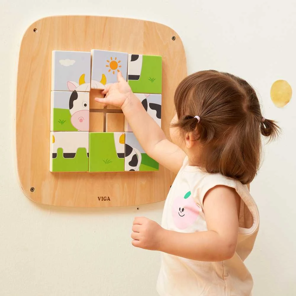 Viga Toys Medinė sensorinė lenta VIGA su magnetiniu pieštuku