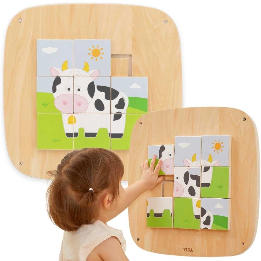 Viga Toys Medinė sensorinė lenta VIGA su magnetiniu pieštuku