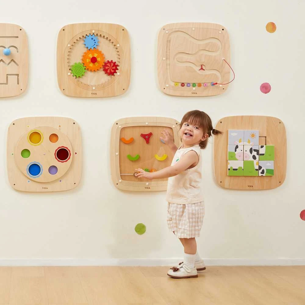 Viga Toys Medinė sensorinė lenta VIGA su magnetiniu pieštuku