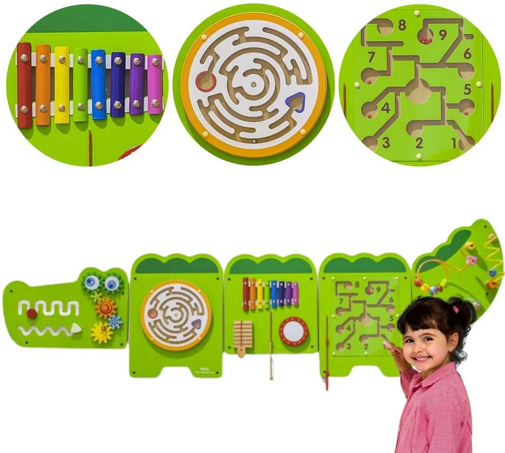 Viga Toys Edukacinis Sensorinis Krokodilas Viga Sensory