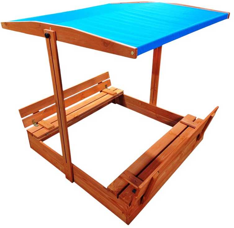 Bestway Wooden sandbox with roof and benches, closed, 120x120 cm SP0837