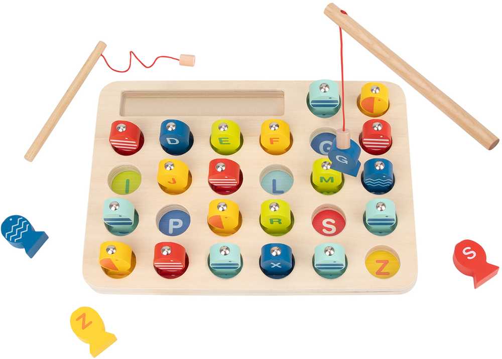 Medinė Tooky Toy žvejojimo žaidimo abėcėlė 29 dalių rinkinys