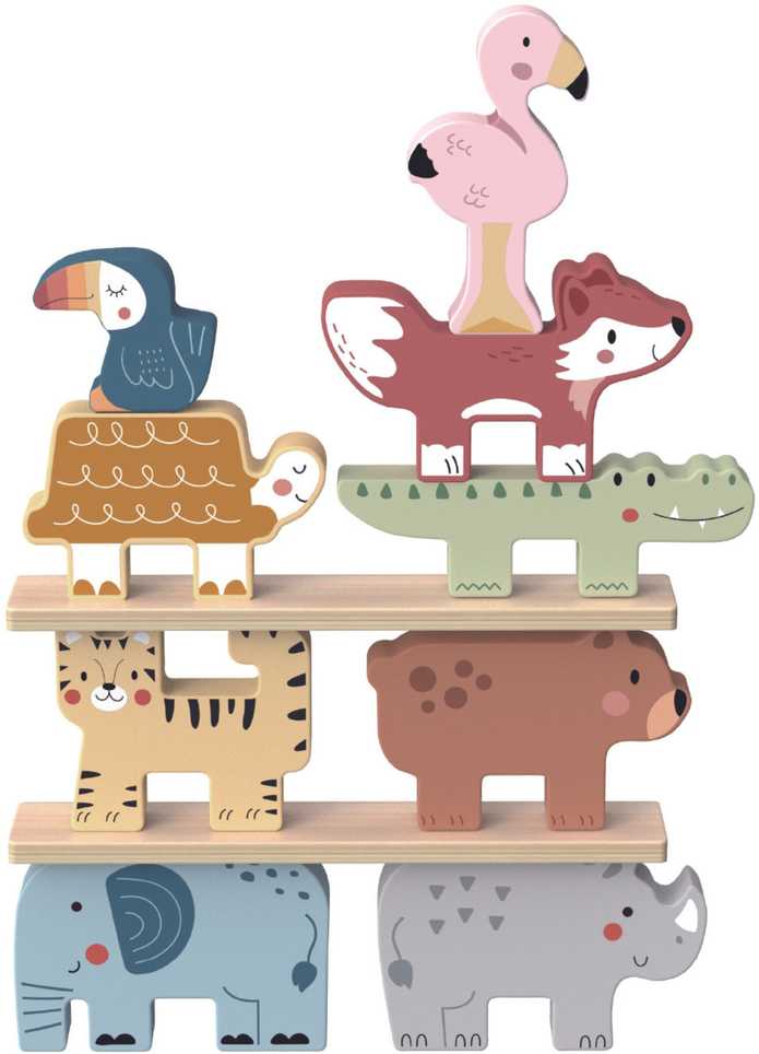 Tooky Toys Medinės Montessori kaladėlės Gyvūnėliai TOOKY TOY