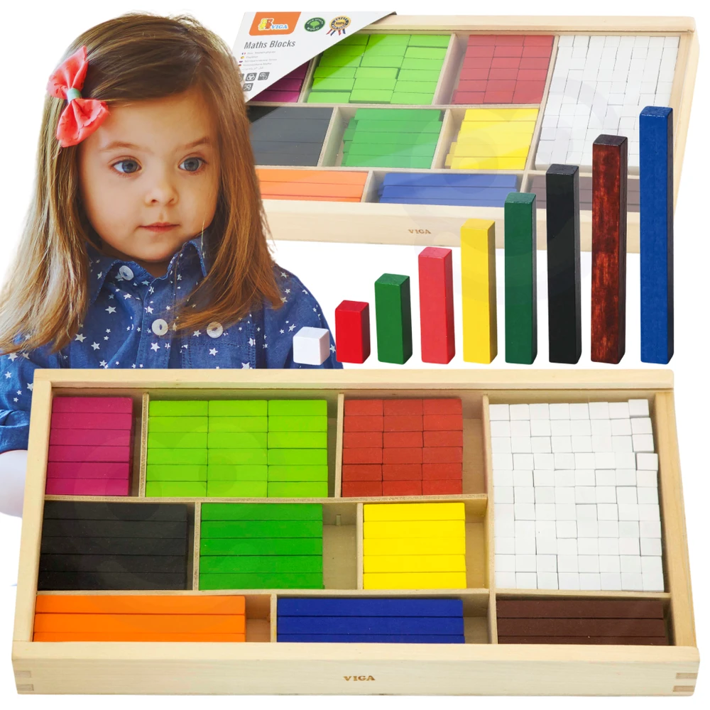 VIGA Edukaciniai Matematiniai Klockiai Cuisenaire'a, 308 vnt.