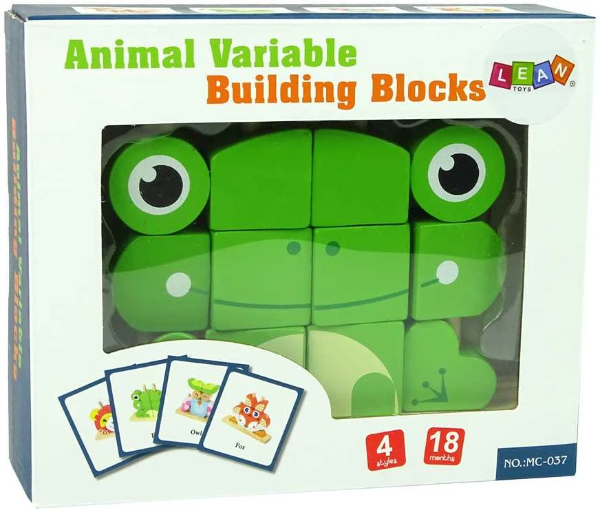 Kūrybinis 3D varlių galvosūkis vaikams Lean Toys, žalias