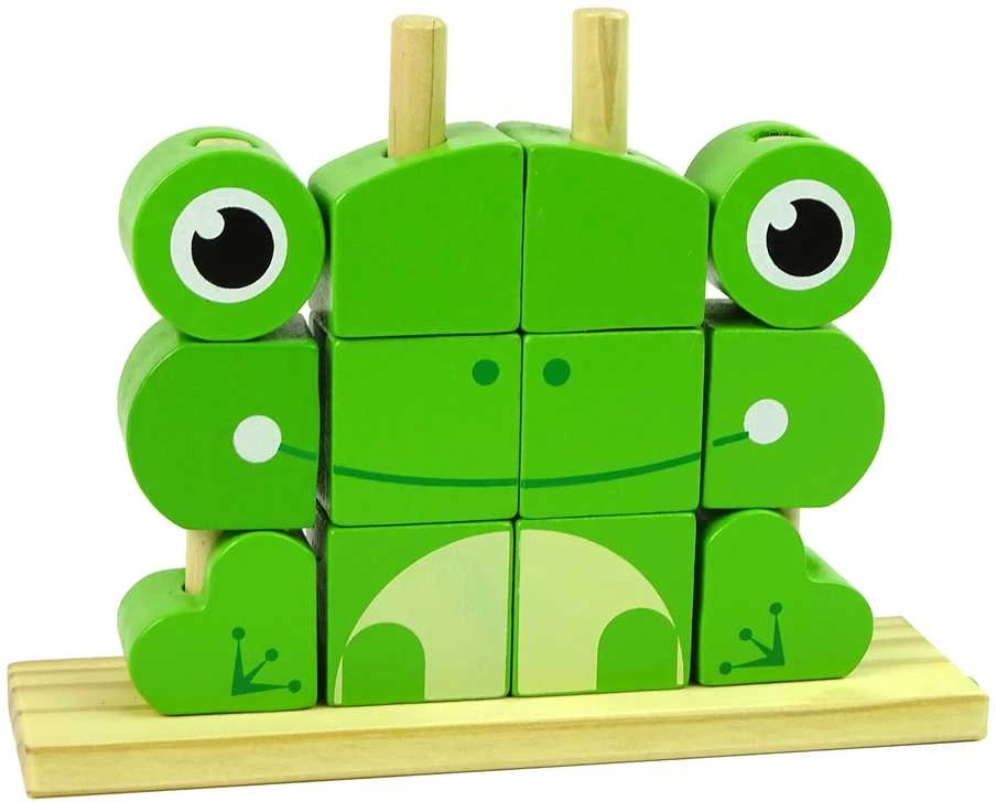 Kūrybinis 3D varlių galvosūkis vaikams Lean Toys, žalias