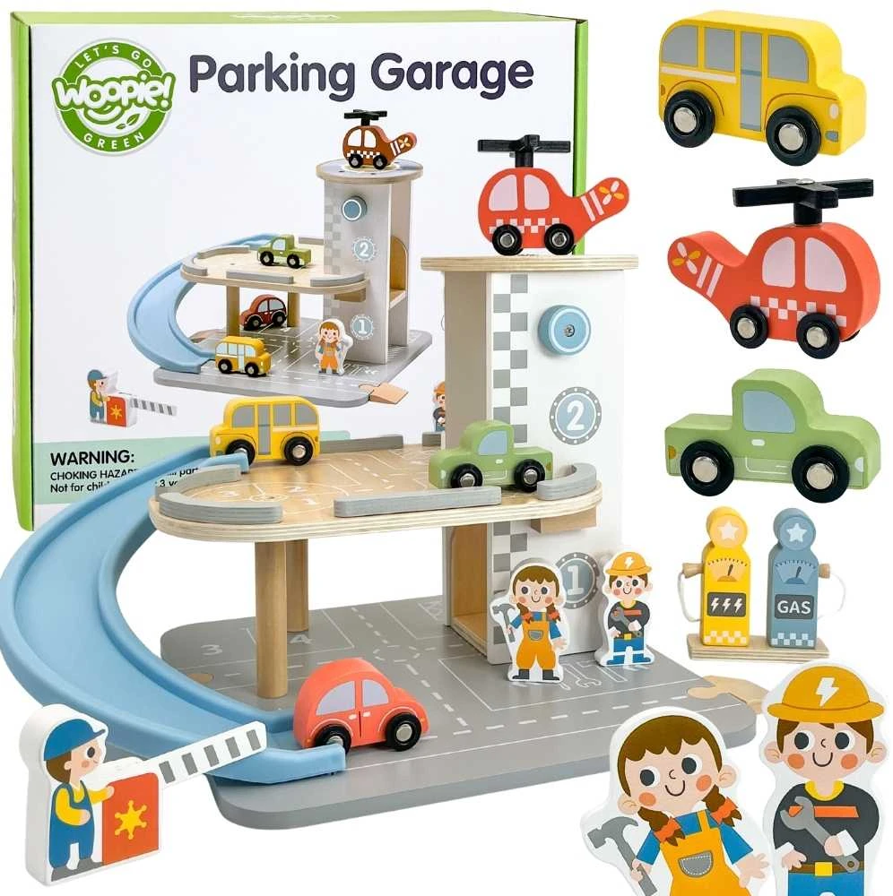 Medinis daugiaaukštis parkingas su degaline WOOPIE Žalias