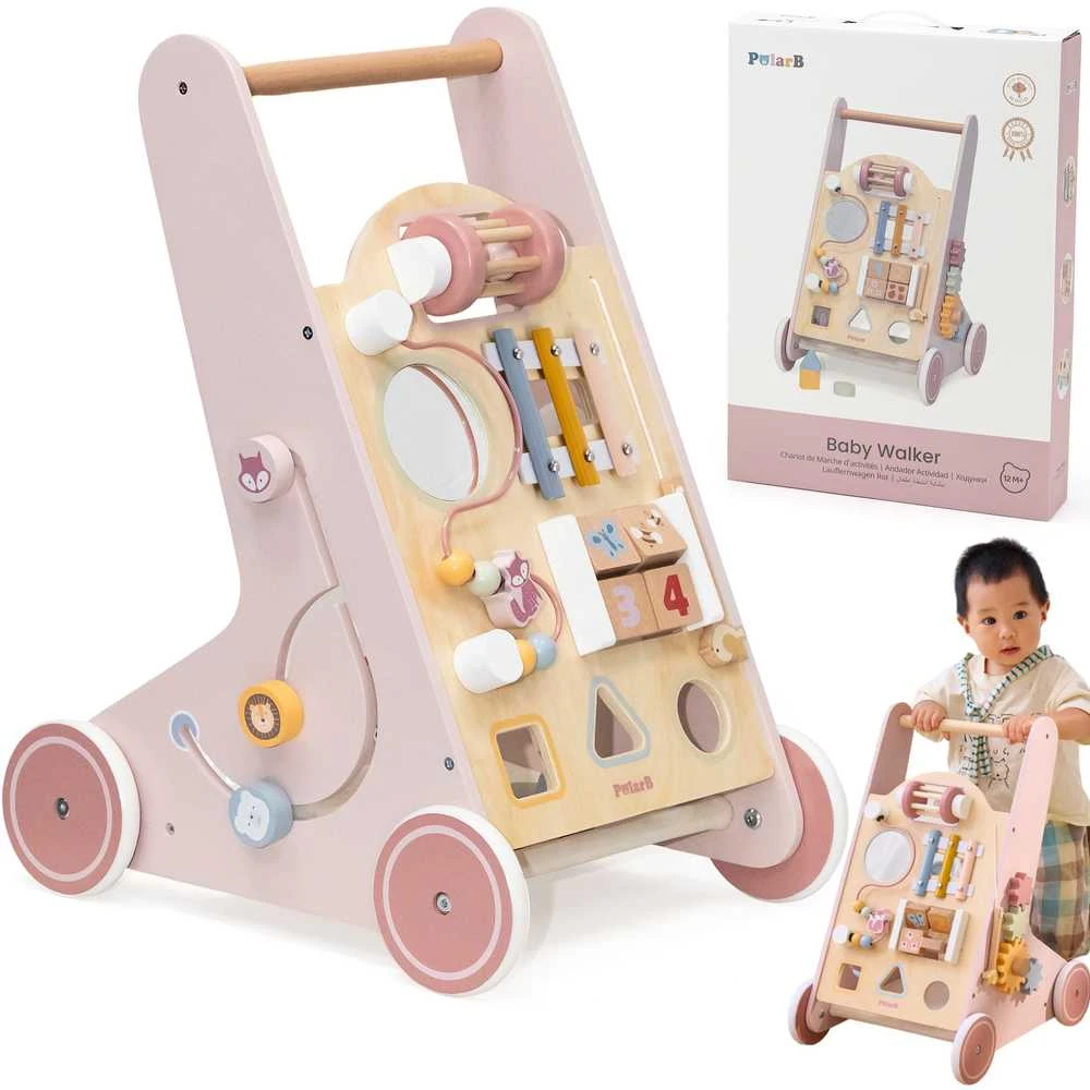 Viga Toys Medinis rožinis stumdukas PolarB