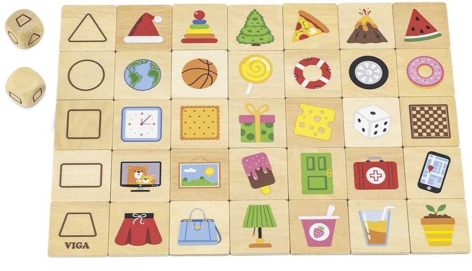 Viga Toys Medinis edukacinis žaidimas formų rūšiavimo dėlionė VIGA 37vnt