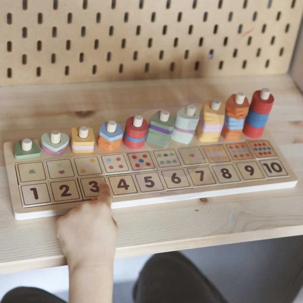 Dėlionė Viga Toys „Viga Polarb“ medinis „Abacus Sorter“ mokymosi numeriai Montessori