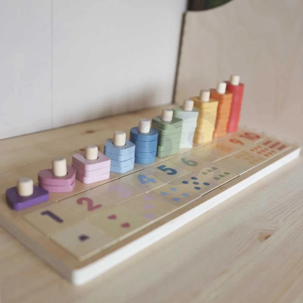 Dėlionė Viga Toys „Viga Polarb“ medinis „Abacus Sorter“ mokymosi numeriai Montessori
