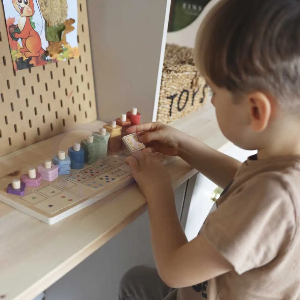 Dėlionė Viga Toys „Viga Polarb“ medinis „Abacus Sorter“ mokymosi numeriai Montessori