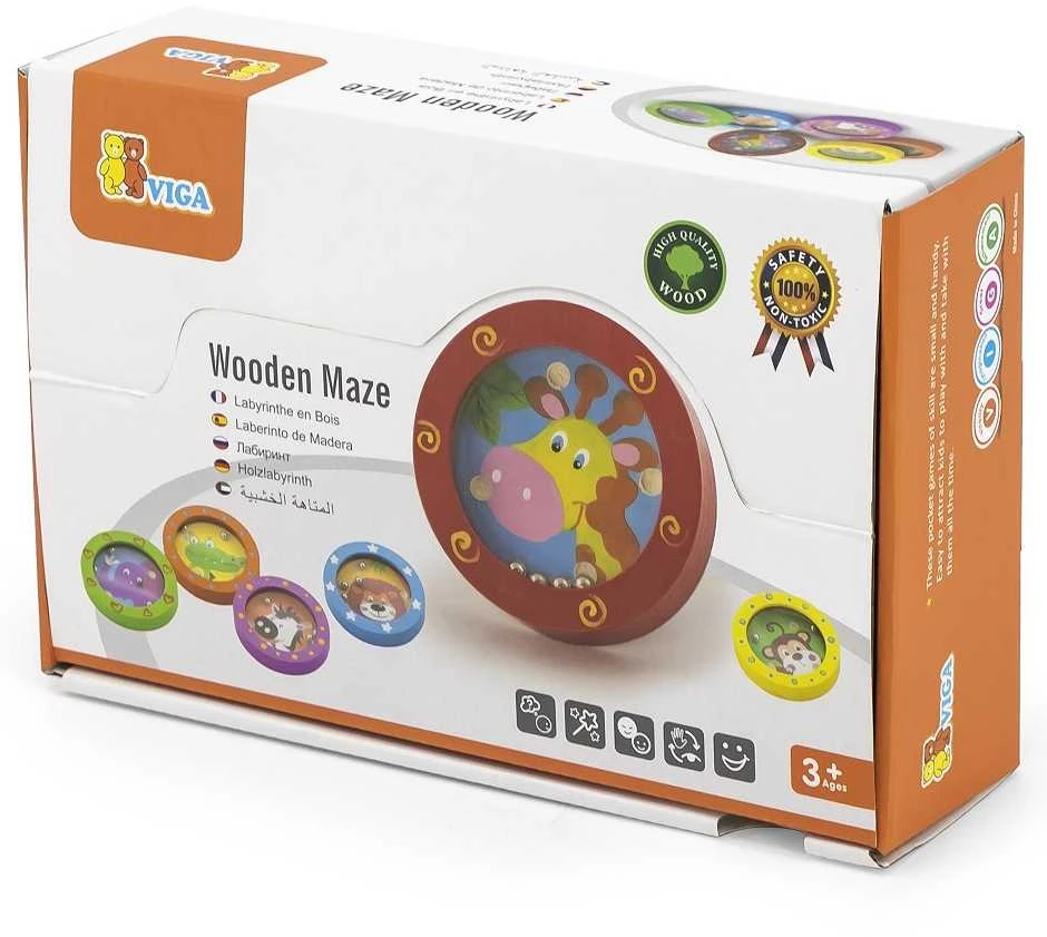 Viga Toys Medinis gyvūnėlių labirintas VIGA