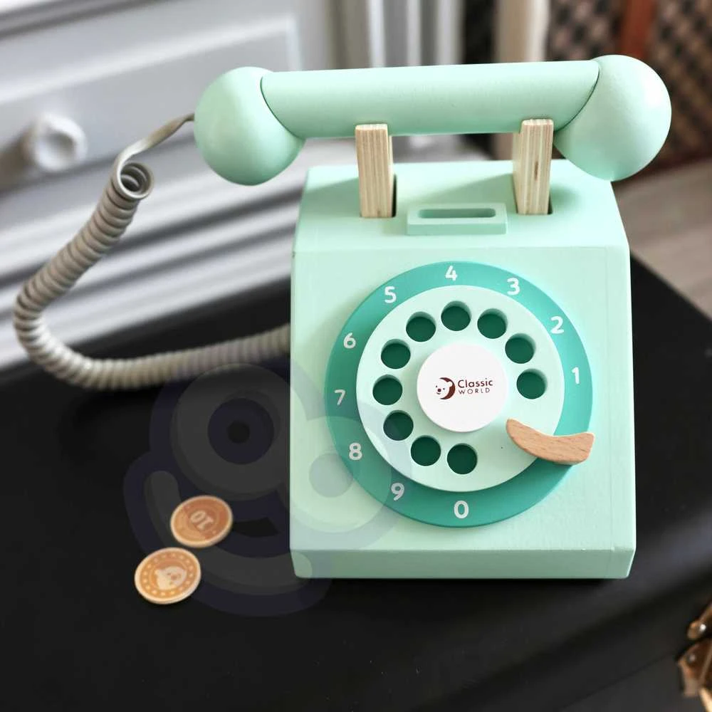 Medinis klasikinis telefonas vaikams CLASSIC WORLD