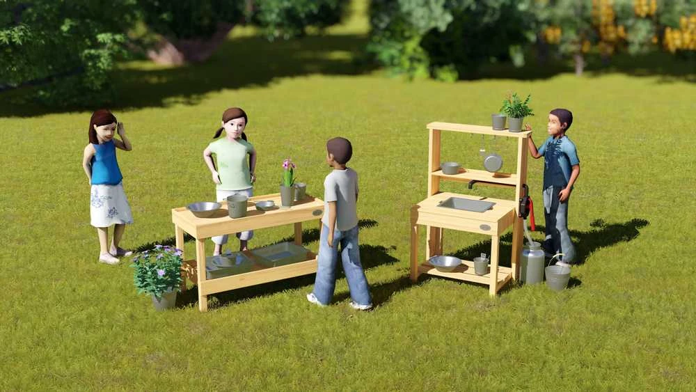 Medinis lauko virtuvės stalas vaikams CLASSIC WORLD EDU