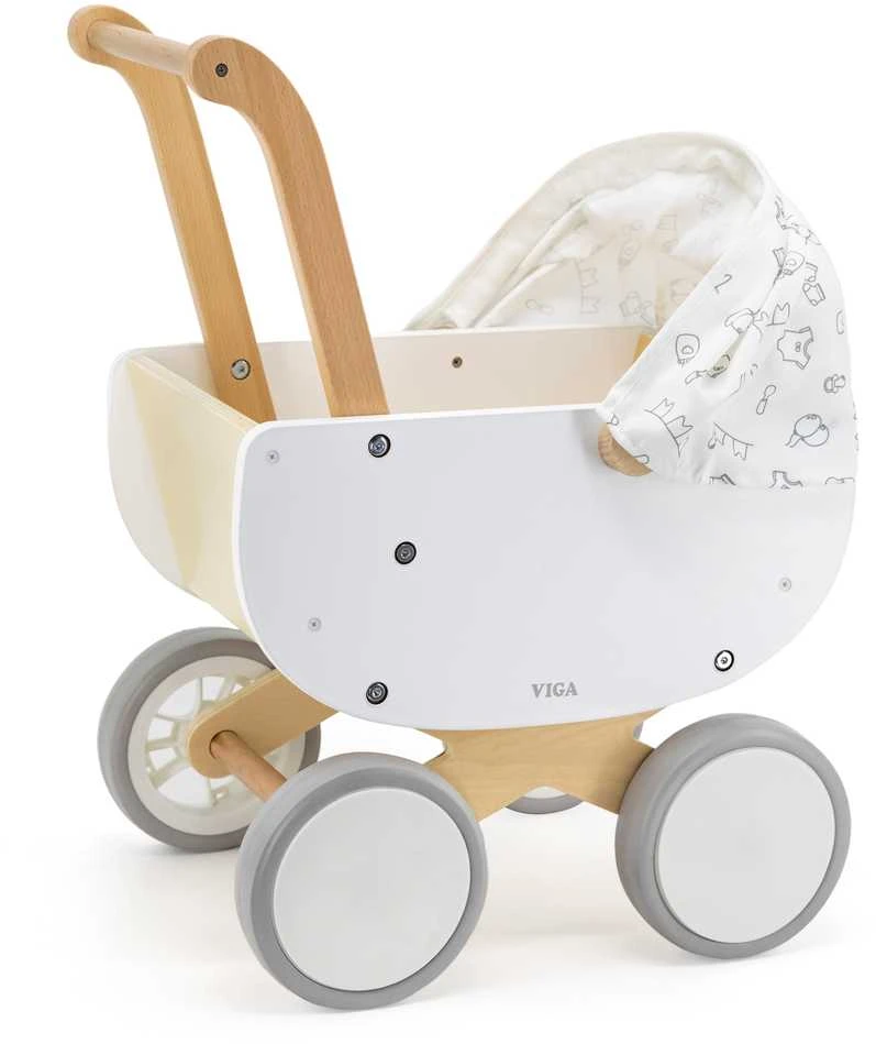 Viga Toys VIGA 44719 Medinis lėlių vežimėlis su gondola