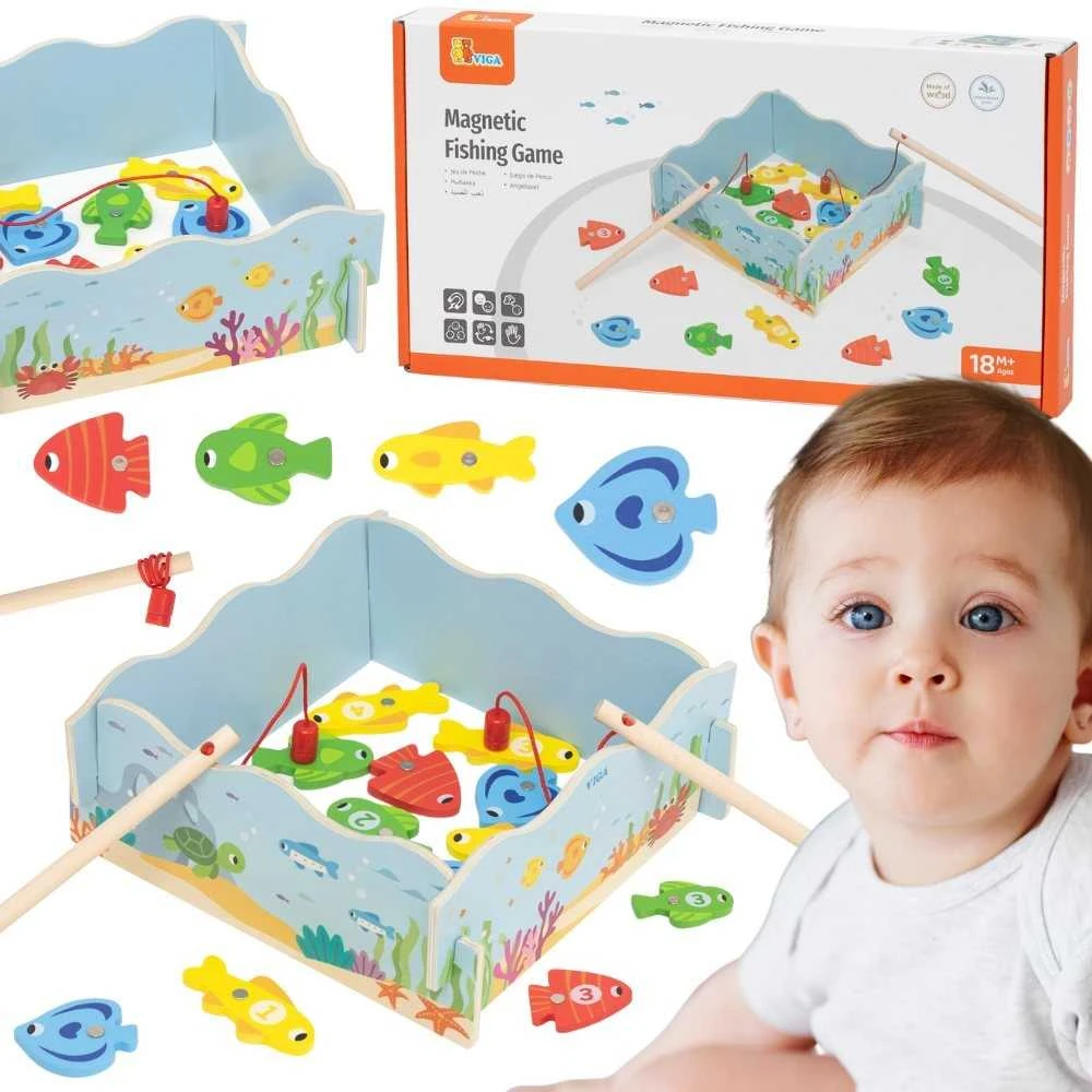 Viga Toys Medinis magnetinis žvejybos žaidimas vaikams VIGA