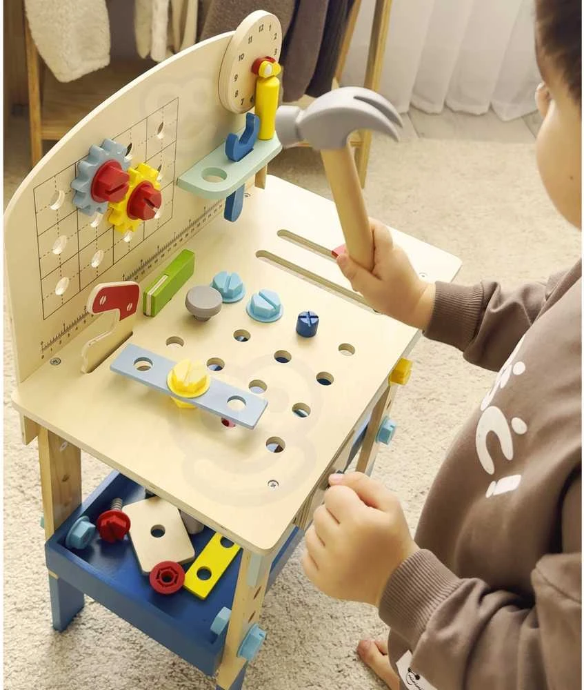 Tooky Toys Žaislų medinis „pasidaryk pats“ stalo dirbtuvės