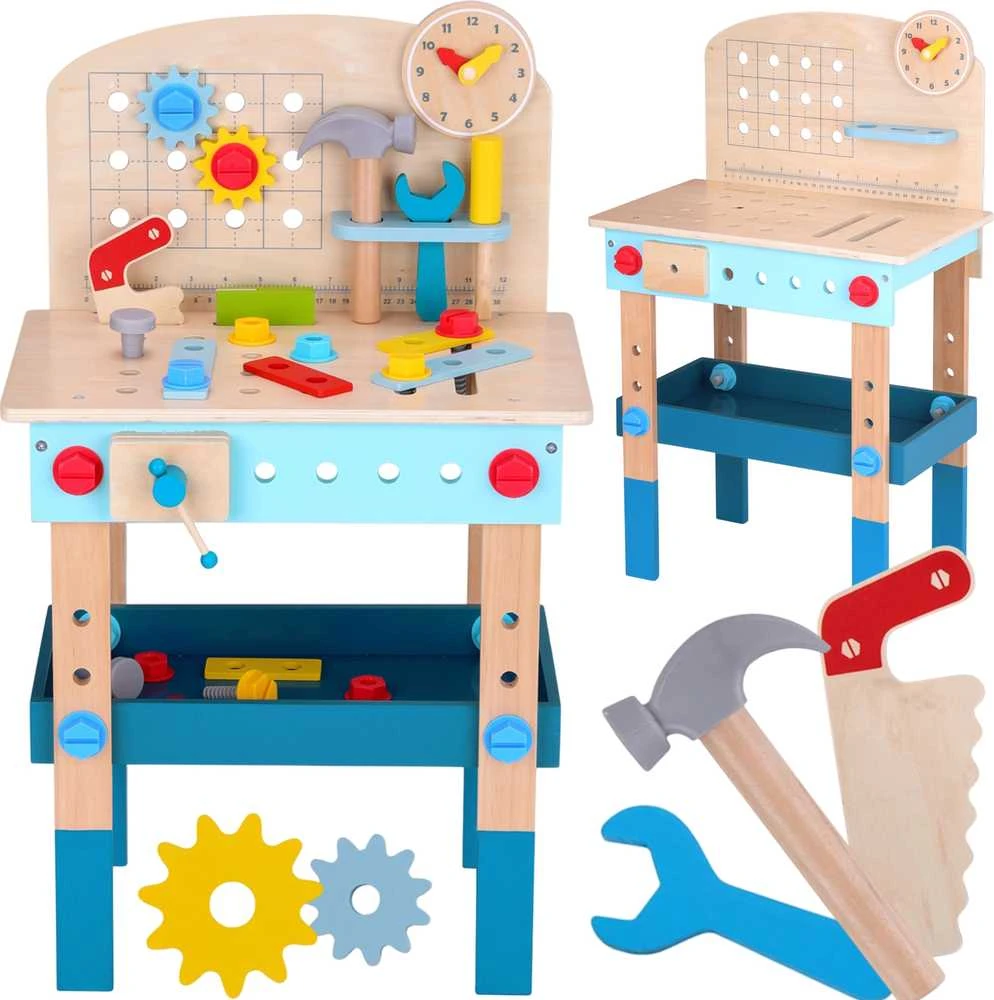 Tooky Toys Žaislų medinis „pasidaryk pats“ stalo dirbtuvės